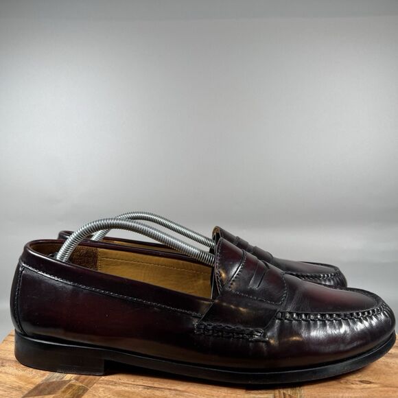 Cole Haan Penny Loafers Burgundy Leather Casual Shoes Men's Size 11.5 - Picture 1 of 8